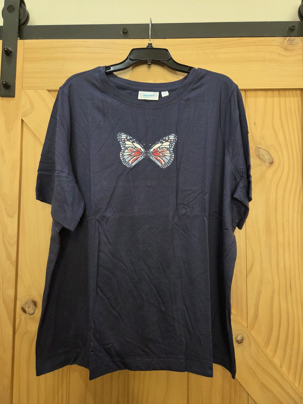 NWT | National Brand Navy Short-Sleeve Butterfly Graphic Tee | 3X